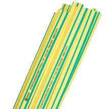 Трубка термоусадочная EKF ТУТ нг PROxima Дн6/3 в отрезках 1 м, коэффициент усадки 2:1, негорючая, желто-зеленая